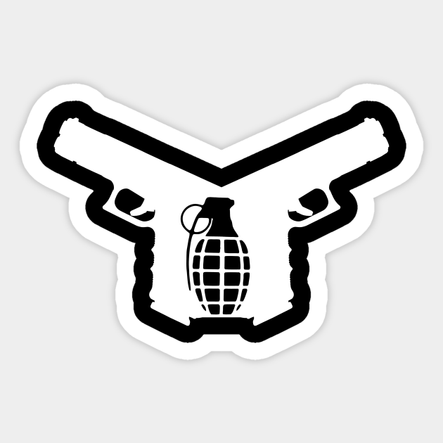Crossed Guns Logo Crossed Guns Sticker TeePublic